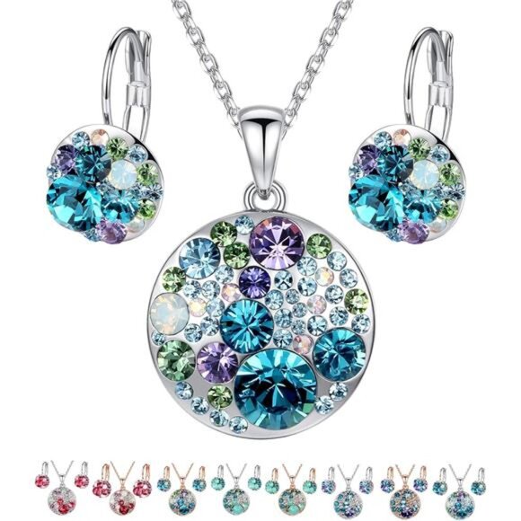 l Ocean Bubble Women's Crystal Jewelry Set Costume Fashion Pendant